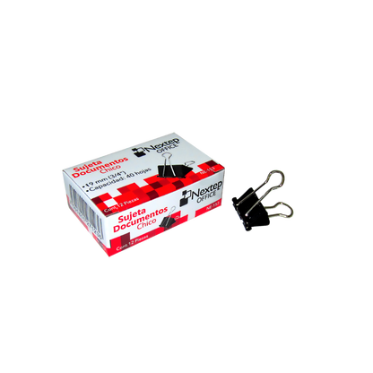 SUJETA DOCUMENTOS NEXTEP CHICO 19MM (3/4") 12 PZAS NE-153