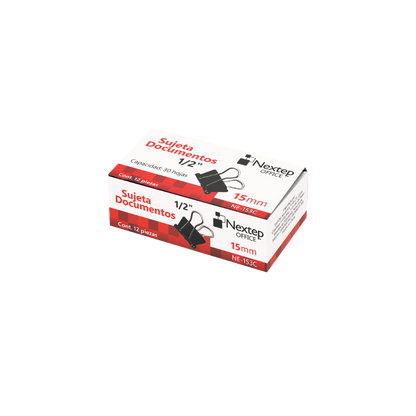 SUJETA DOCUMENTOS NEXTEP MINI 15MM 12 PIEZAS NE-153C
