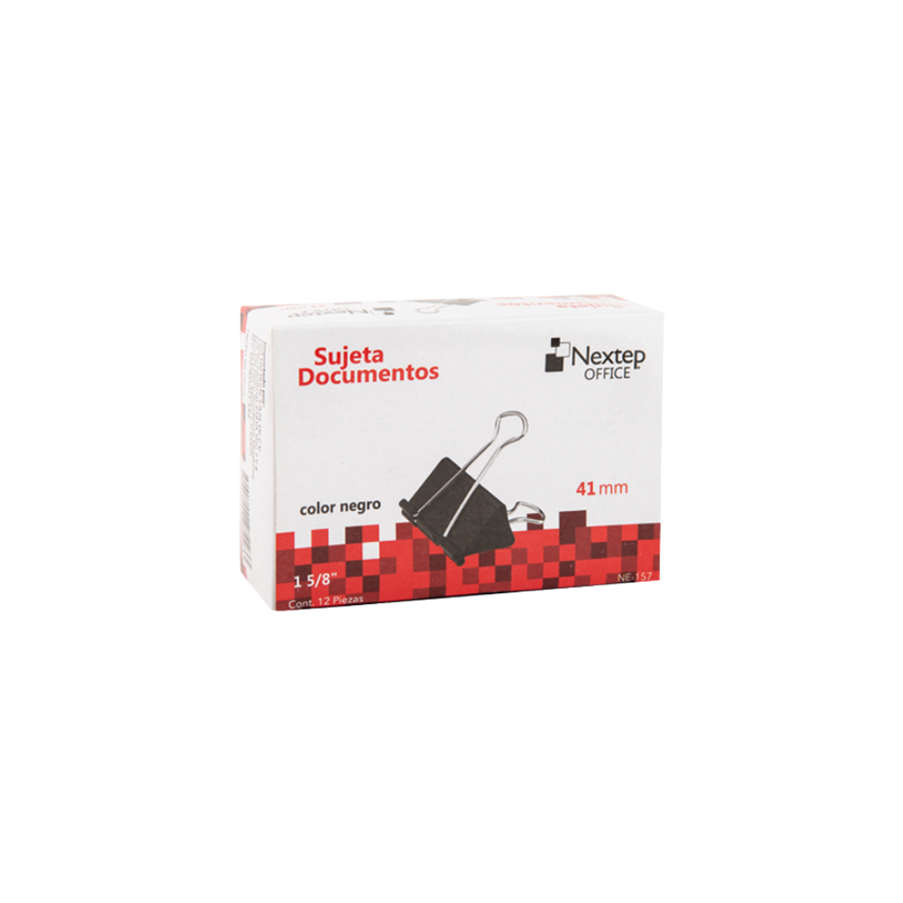 SUJETA DOCUMENTOS NEXTEP 41MM (1 5/8") 12 PIEZAS NE-157