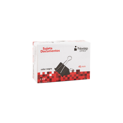 SUJETA DOCUMENTOS NEXTEP 41MM (1 5/8") 12 PIEZAS NE-157