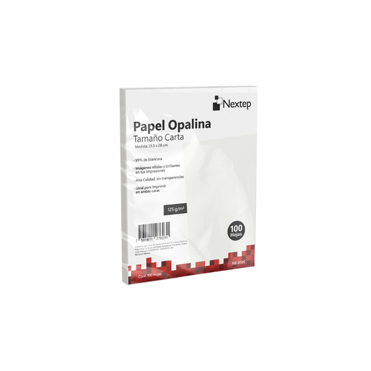 PAPEL OPALINA NEXTEP BLANCA C/100 125 GR NE-012C