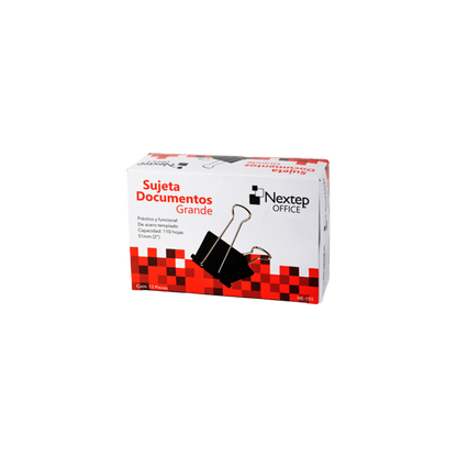 SUJETA DOCUMENTOS NEXTEP GRANDE 51MM (2") 12 PZAS NE-155