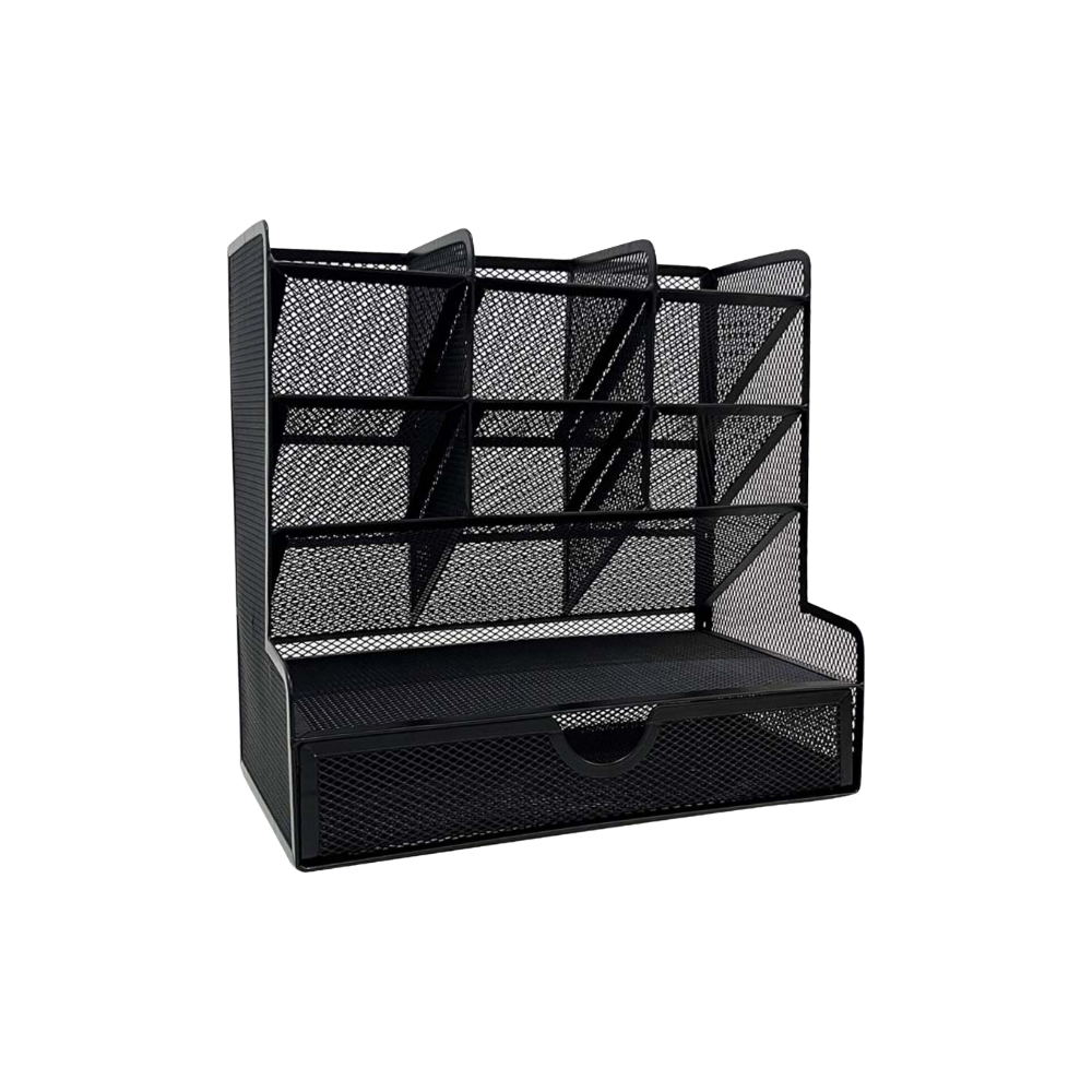 ORGANIZADOR NEXTEP MALLA METÁLICA PARA ESCRITORIO MULTI SECCIONES CON CAJÓN NE-177X