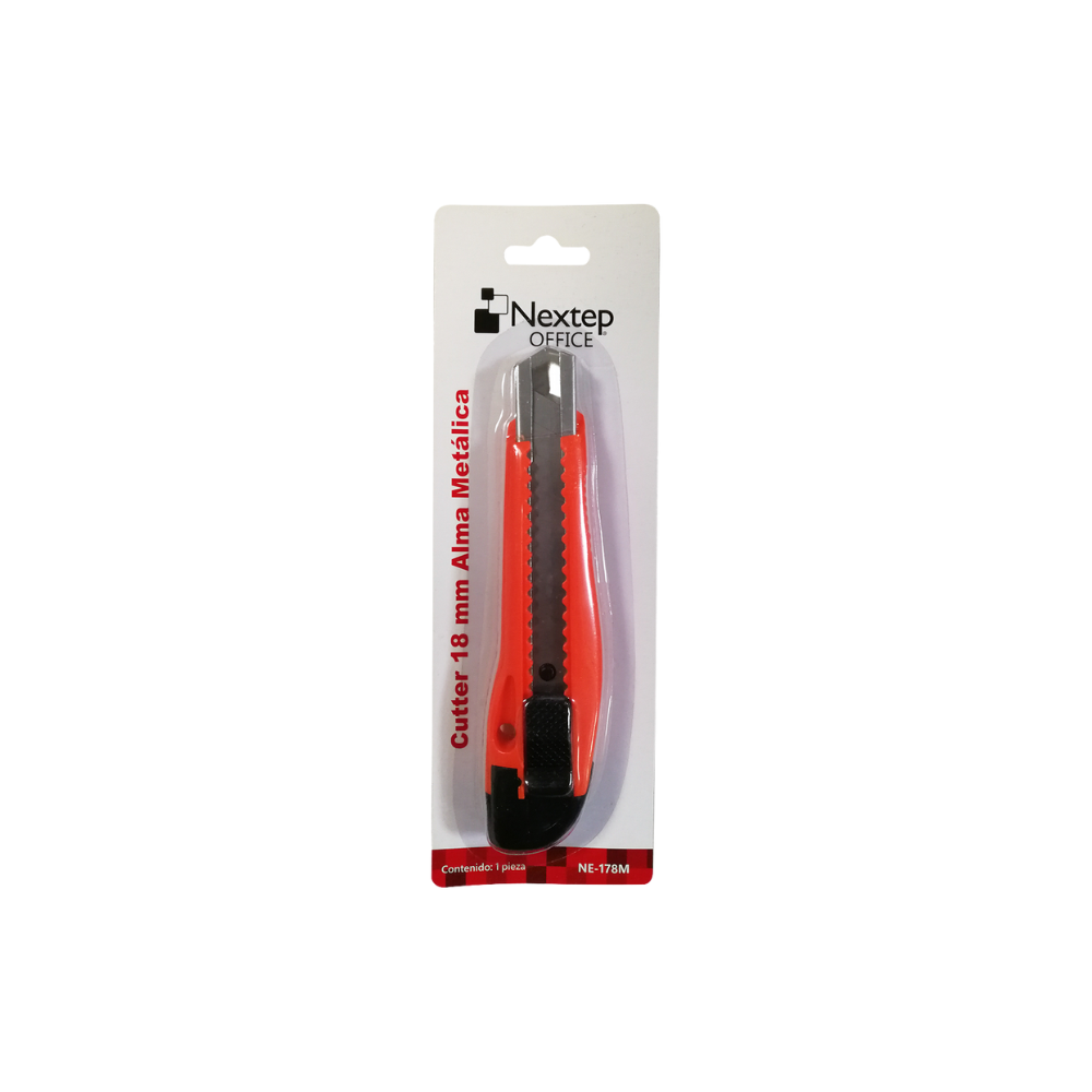 CUTTER PLÁSTICO NEXTEP GRANDE NAVAJA 18MM ALMA DE METAL NE-178M