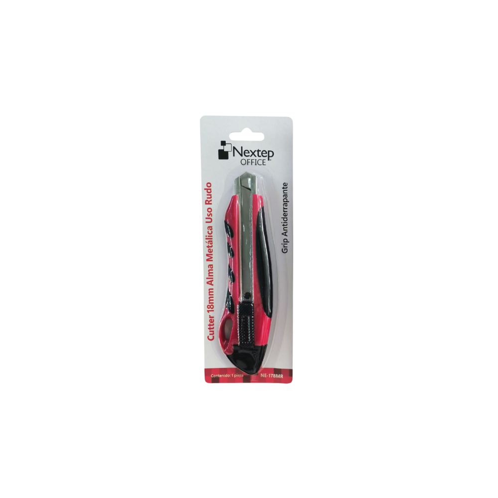 CUTTER PLÁSTICO NEXTEP USO RUDO NAVAJA 18MM NE-178MR