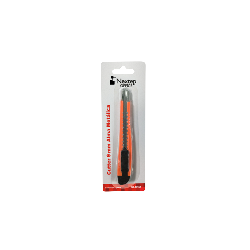 CUTTER PLÁSTICO NEXTEP CHICO NAVAJA 9MM ALMA DE METAL NE-179M