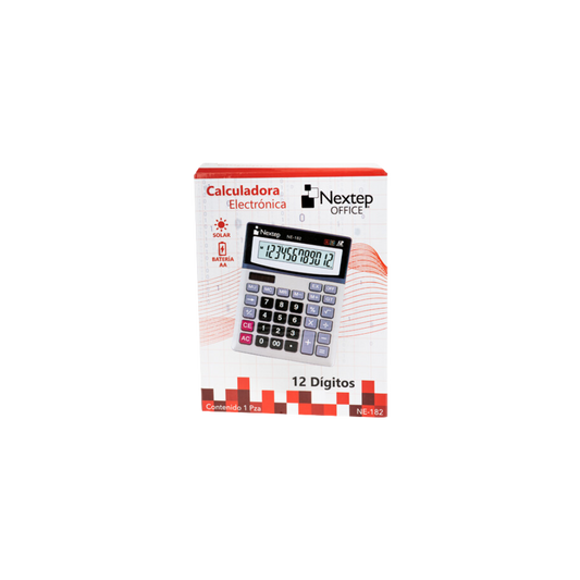 CALCULADORA NEXTEP 12 DÍGITOS ESCRITORIO BATERIA/SOLAR