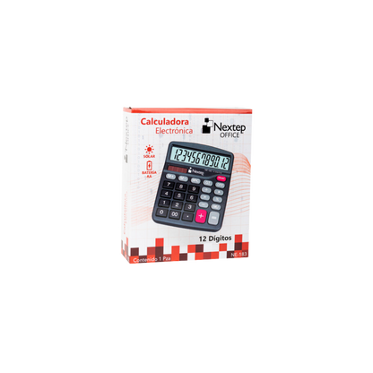 CALCULADORA NEXTEP 12 DÍGITOS SEMI ESCRITORIO BATERIA/SOLAR NE-183
