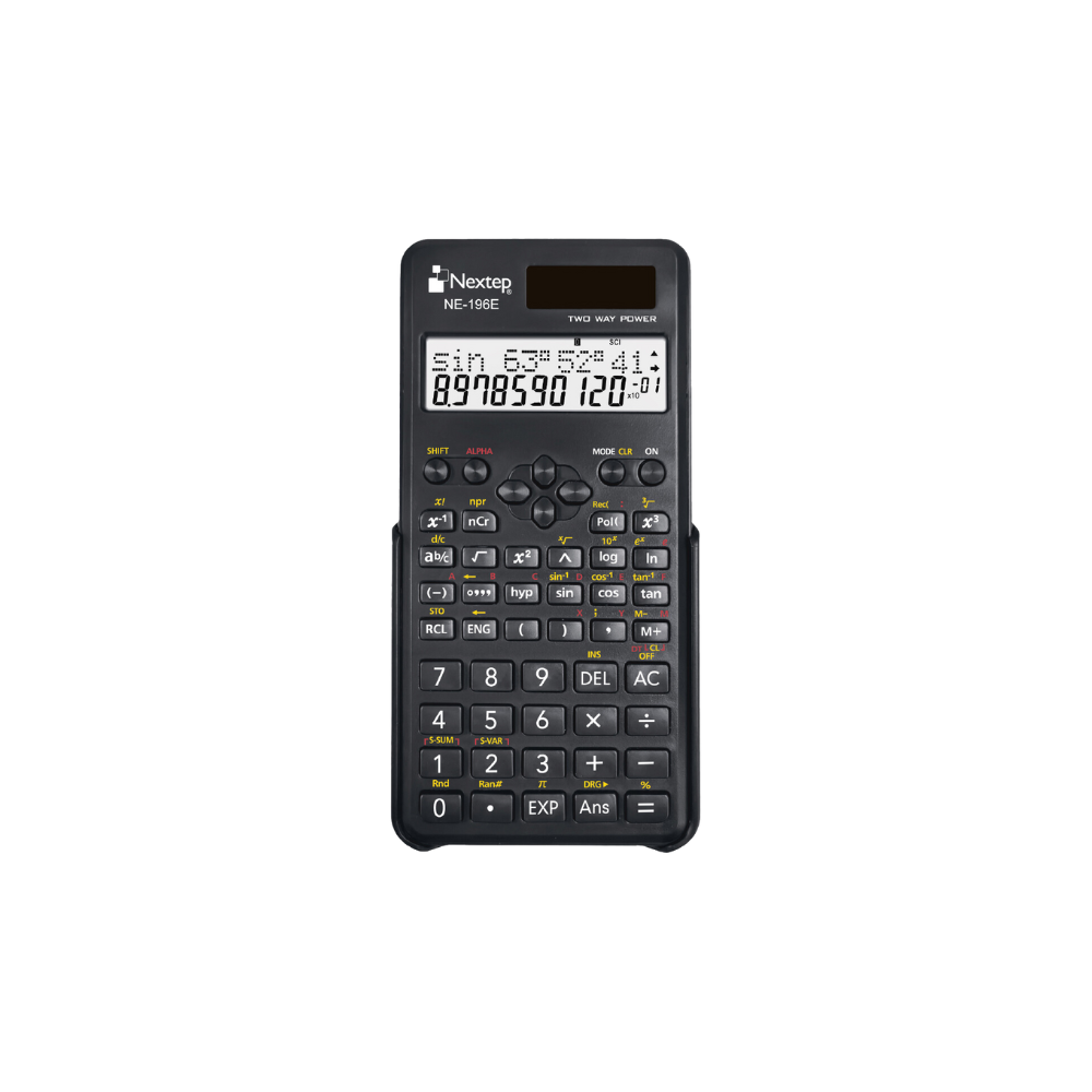 CALCULADORA NEXTEP CIENTÍFICA 10+2 DÍGITOS DOBLE LÍNEA 240 FUNCIONES SOLAR/BATERÍA NE-196E