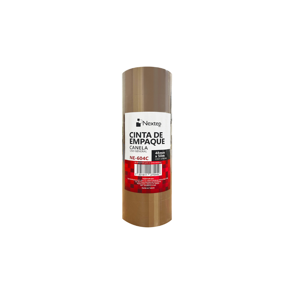 CINTA EMPAQUE CANELA NEXTEP USO GENERAL 48MM X 50MTS C/6 NE-604C