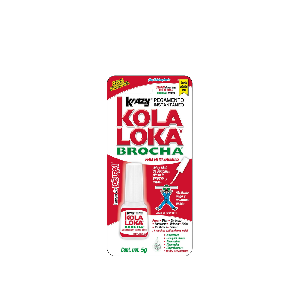 PEGAMENTO INSTANTÁNEO KOLA LOKA BROCHA COLOR TRANSPARENTE 5 GR KBR-5MC