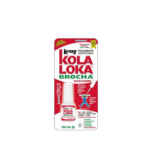 PEGAMENTO INSTANTÁNEO KOLA LOKA BROCHA COLOR TRANSPARENTE 5 GR KBR-5MC
