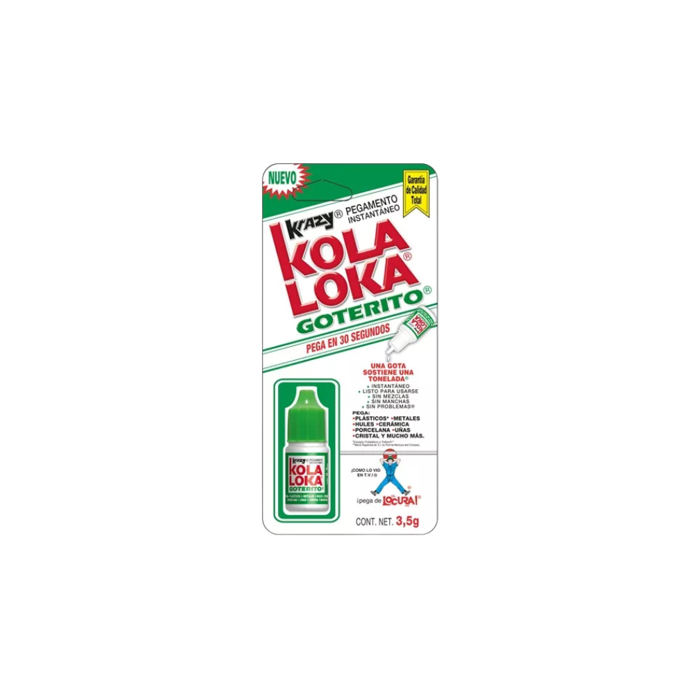 PEGAMENTO INSTANTÁNEO KOLA LOKA GOTERITO COLOR TRANSPARENTE 3.5 GR  KLGPL5-MC