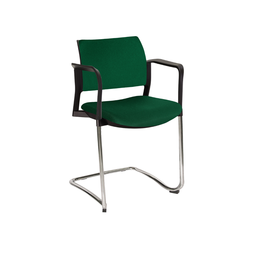SILLA OFFIHO VISITANTE KYOS TAPIZADA TRINEO TERMINADO EN CROMO OHT-339CR Y OHT-340CR
