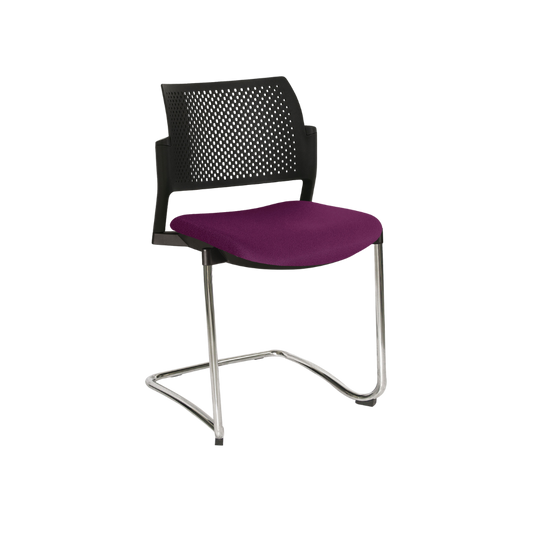 SILLA OFFIHO VISITANTE KYOS SEMITAPIZADA TERMINADO EN CROMO OHT-357 Y OHT-358