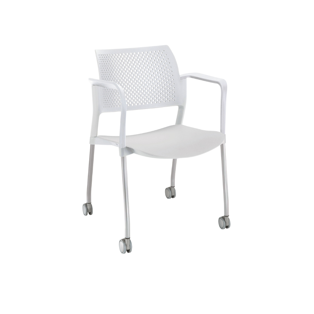 SILLA OFFIHO VISITANTE INTERIOR KYOS PLÁSTICO CON DESCANSABRAZOS OHV-312 Y OHV-313