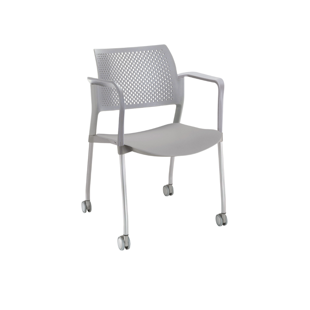 SILLA OFFIHO VISITANTE INTERIOR KYOS PLÁSTICO CON DESCANSABRAZOS OHV-312 Y OHV-313