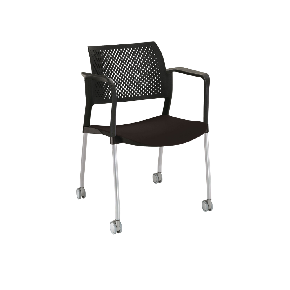 SILLA OFFIHO VISITANTE INTERIOR KYOS PLÁSTICO CON DESCANSABRAZOS OHV-312 Y OHV-313