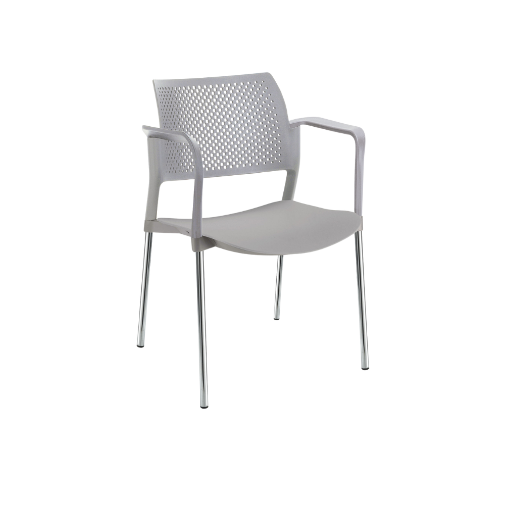 SILLA OFFIHO VISITANTE INTERIOR KYOS  CON DESCANSABRAZOS OHV-317CR OHV-318CR