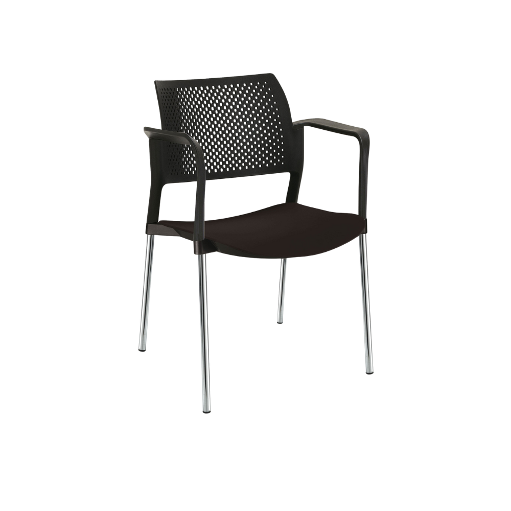 SILLA OFFIHO VISITANTE INTERIOR KYOS  CON DESCANSABRAZOS OHV-317CR OHV-318CR