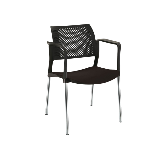 SILLA OFFIHO VISITANTE INTERIOR KYOS  CON DESCANSABRAZOS OHV-317CR OHV-318CR