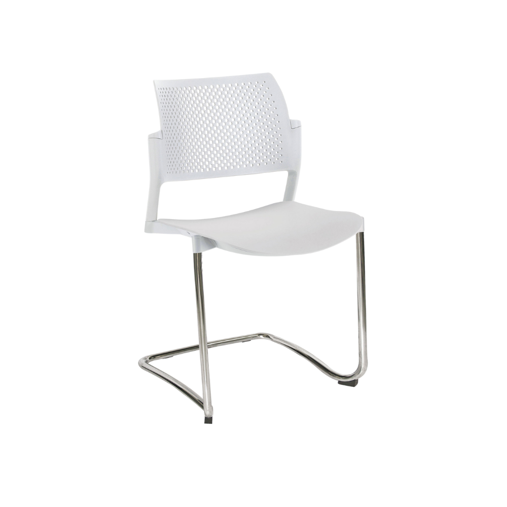 SILLA OFFIHO VISITANTE INTERIOR KYOS TIPO TRINEO TERMINADO EN CROMO OHT-321CR OHT-322CR