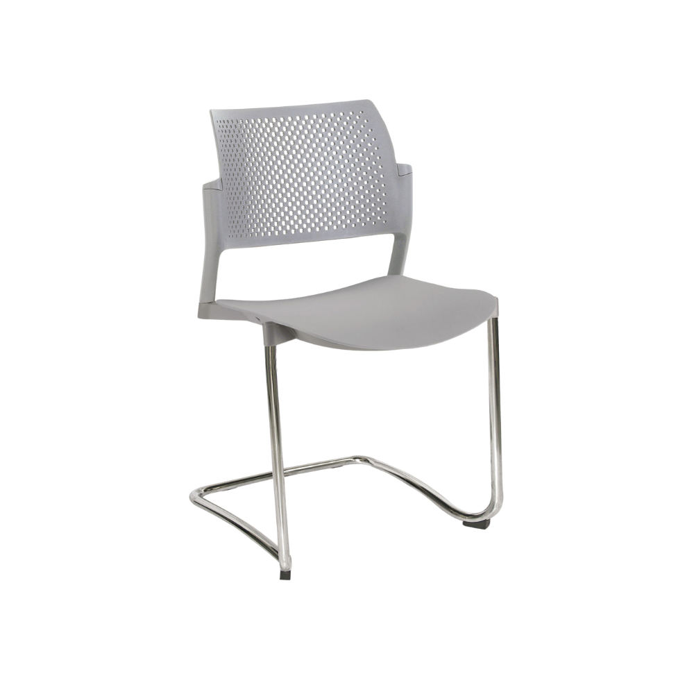 SILLA OFFIHO VISITANTE INTERIOR KYOS TIPO TRINEO TERMINADO EN CROMO OHT-321CR OHT-322CR