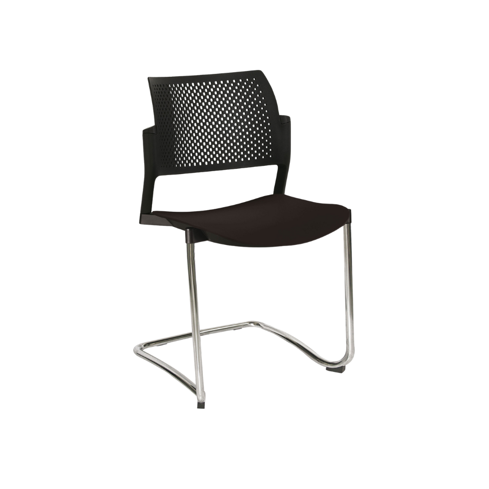 SILLA OFFIHO VISITANTE INTERIOR KYOS TIPO TRINEO TERMINADO EN CROMO OHT-321CR OHT-322CR