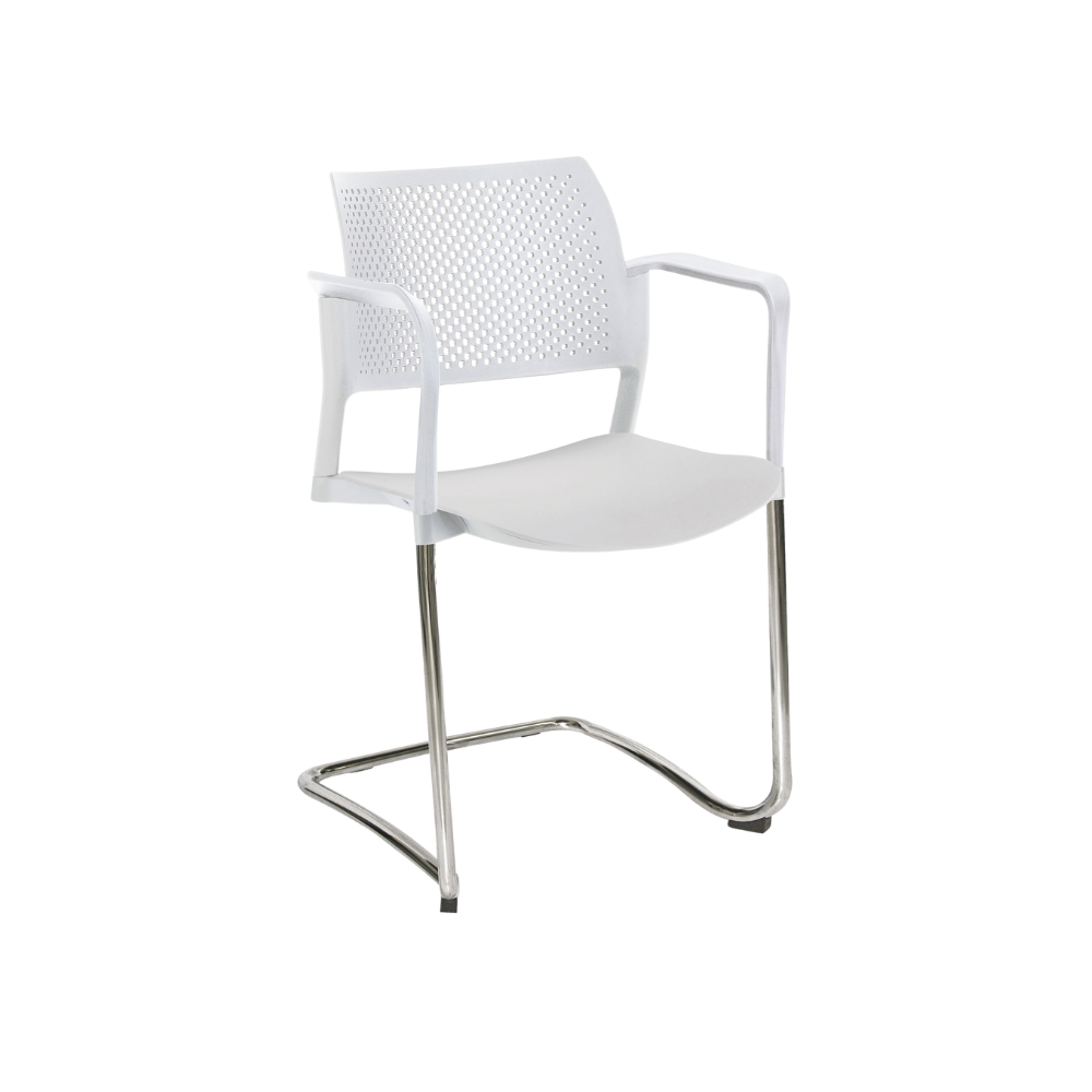 SILLA OFFIHO VISITANTE INTERIOR KYOS TIPO TRINEO TERMINADO EN CROMO OHT-321CR OHT-322CR