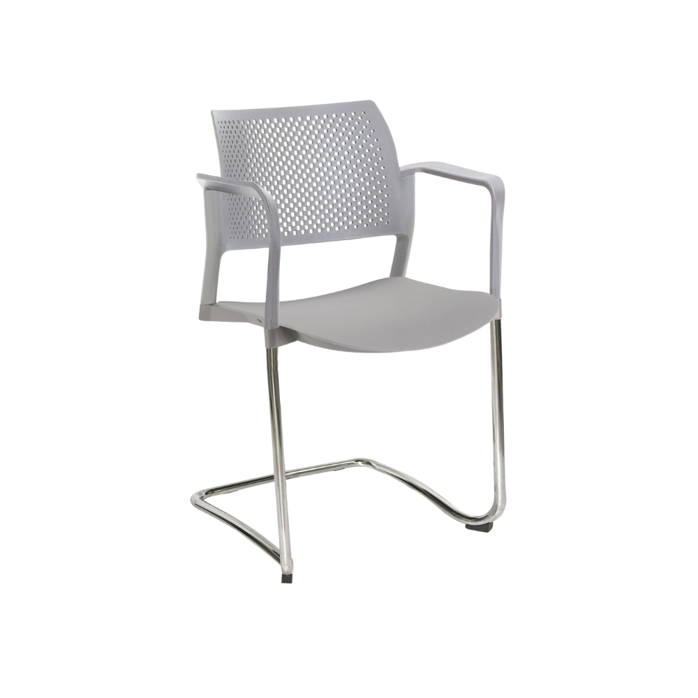 SILLA OFFIHO VISITANTE INTERIOR KYOS TIPO TRINEO TERMINADO EN CROMO OHT-321CR OHT-322CR