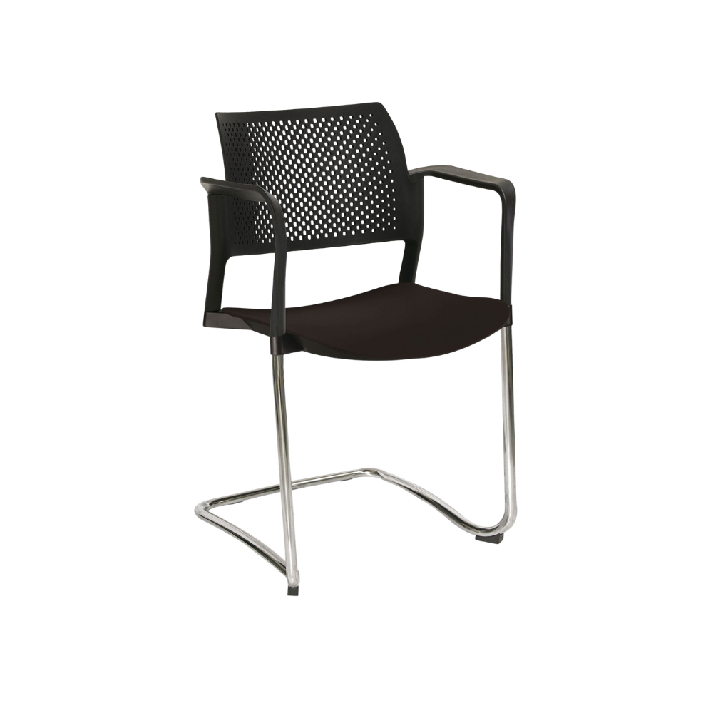 SILLA OFFIHO VISITANTE INTERIOR KYOS TIPO TRINEO TERMINADO EN CROMO OHT-321CR OHT-322CR