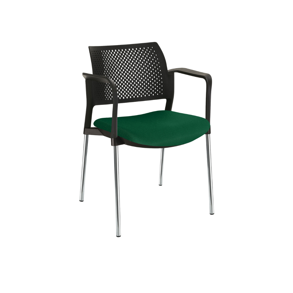 SILLA OFFIHO VISITANTE KYOS SEMITAPIZADA CON DESCANSABRAZOS OHV-353CR Y OHV-354CR