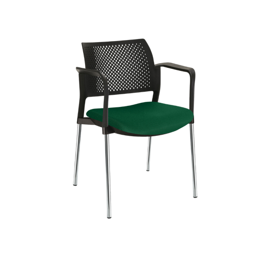 SILLA OFFIHO VISITANTE KYOS SEMITAPIZADA CON DESCANSABRAZOS OHV-353CR Y OHV-354CR