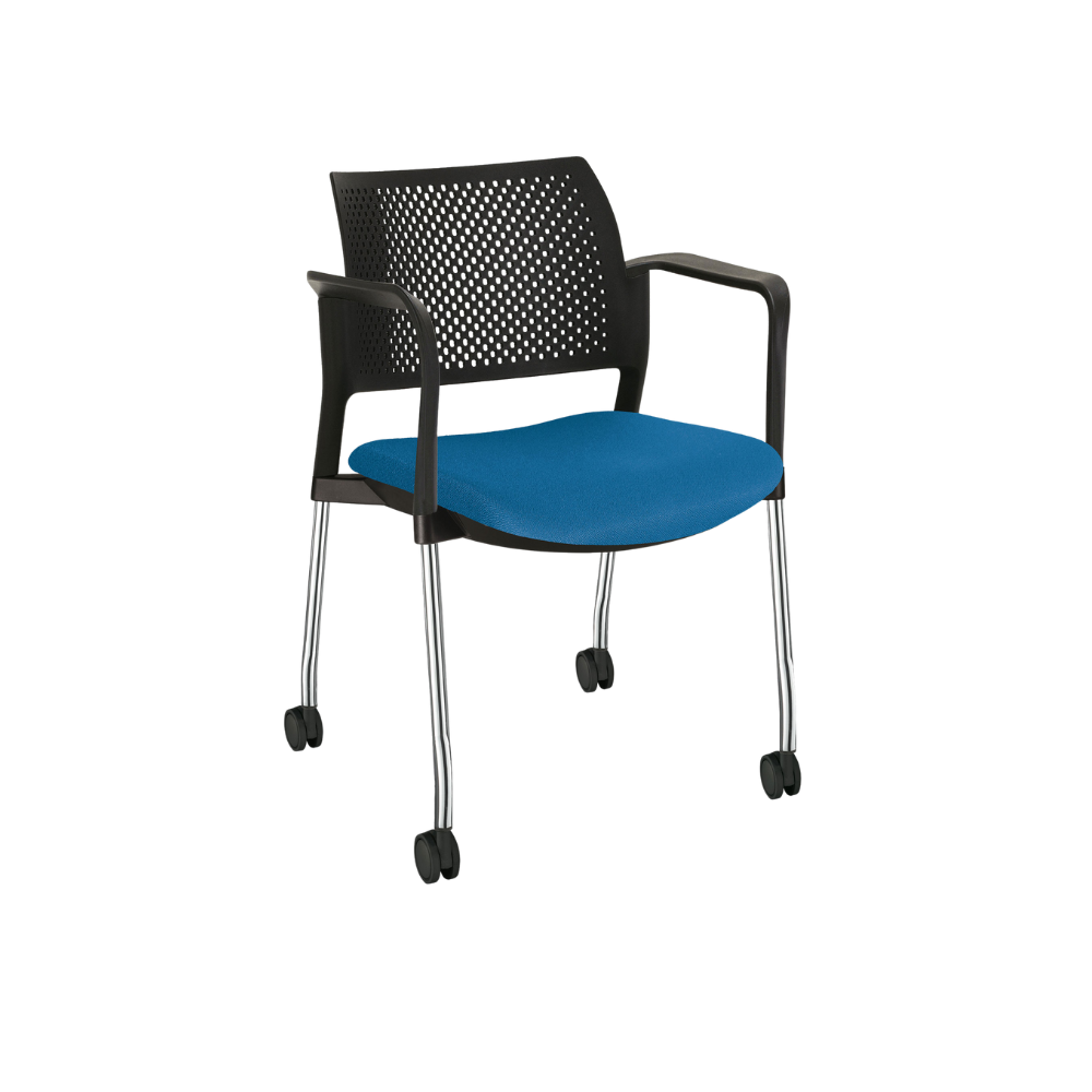 SILLA OFFIHO VISITANTE KYOS SEMITAPIZADA CON DESCANSABRAZOS OHV-353CR Y OHV-354CR