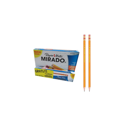 LÁPIZ DE MADERA MIRADO NO. 2 CAJA DE 72 PIEZAS MAS 12 DE REGALO 1869318