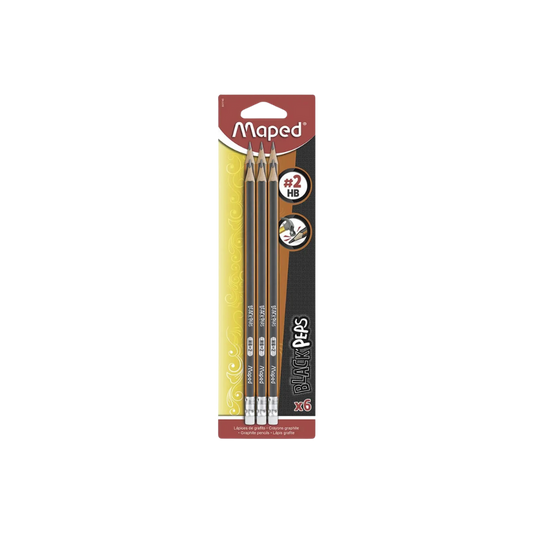 LÁPIZ GRAFITO HB NO.2 MAPED TRIANGULAR 6 PIEZAS 851745ZT
