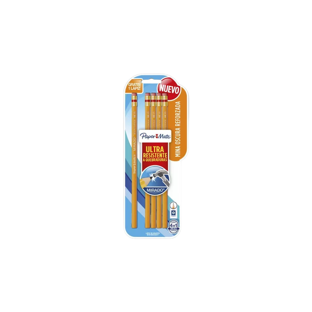 LÁPIZ DE MADERA PAPER MATE MIRADO NO 2.5 HB FORMA HEXAGONAL 4 PIEZAS M10100244077