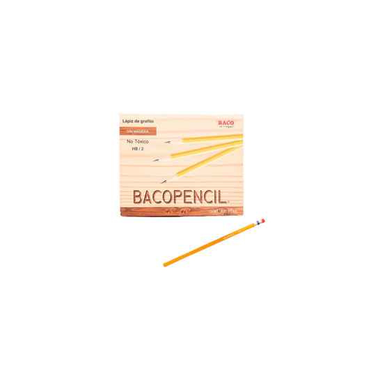 LÁPIZ DE MADERA 2 HB BACO BACOPENCIL AZUL HEXAGONAL CAJA 50 PIEZAS PTLPC0052