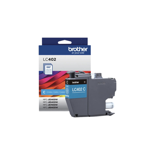 CARTUCHO DE TINTA CIAN LC402C BROTHER 550 PAGINAS