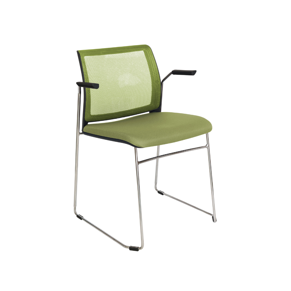 SILLA VISITANTE INTERIOR OFFIHO ALPHA CON BRAZOS OHV-105