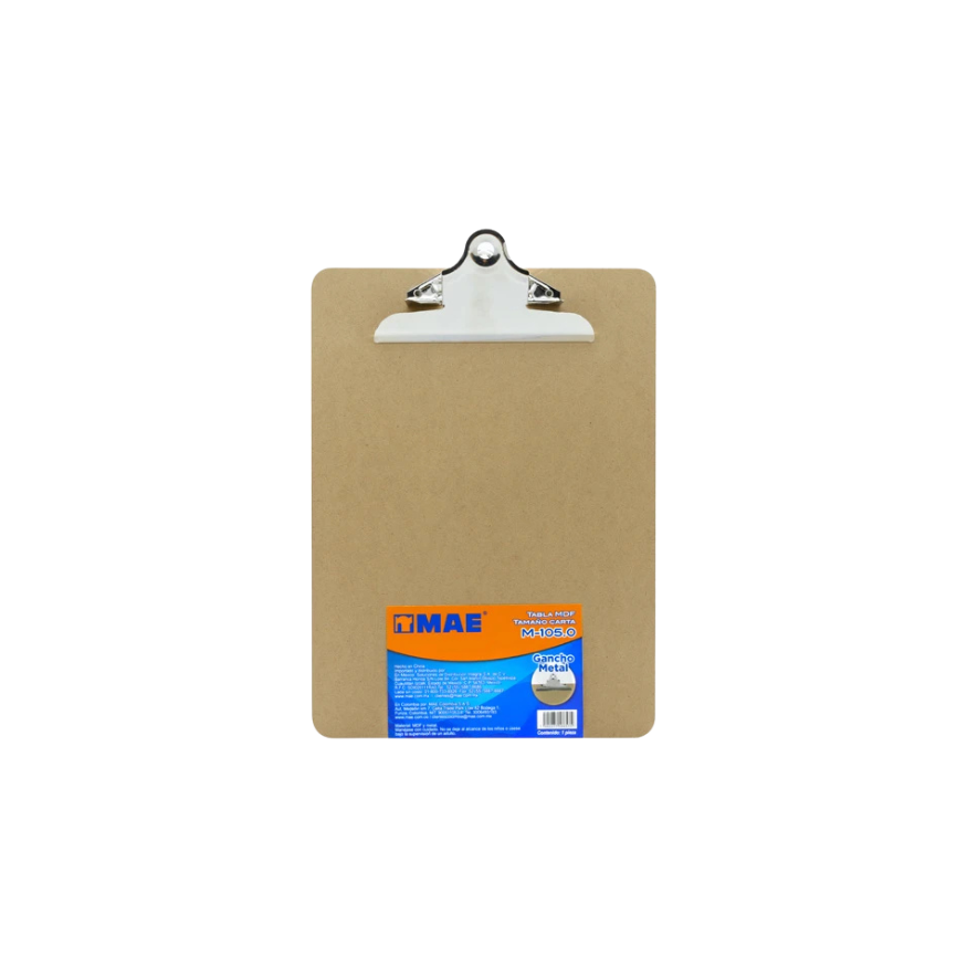 TABLA SUJETAPAPEL CARTA MAE FIBRACEL CAFE M-105.0