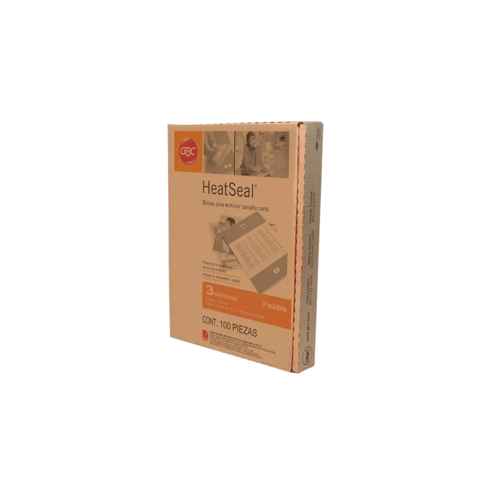 MICA TÉRMICA TAMAÑO CARTA GBC M130249 FORMA FLEXIBLE 3 MILÉSIMAS 1 PAQUETE CON 100 PIEZAS M130249
