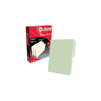 FOLDER PENDAFLEX COLOR VERDE TAMAÑO CARTA 1 PAQUETE CON 100 PIEZAS M750 1/2 GRE