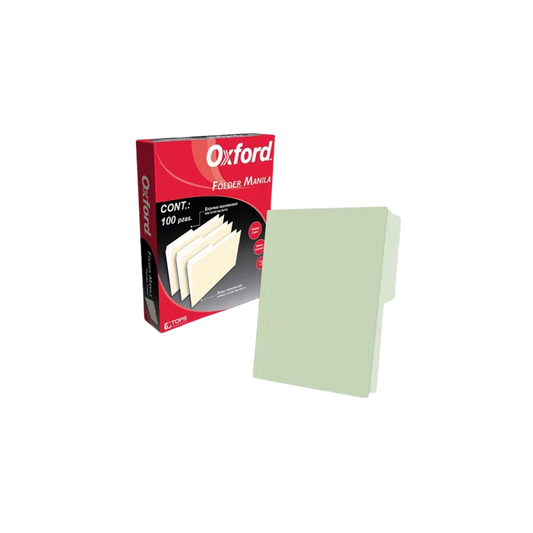 FOLDER PENDAFLEX COLOR VERDE TAMAÑO CARTA 1 PAQUETE CON 100 PIEZAS M750 1/2 GRE