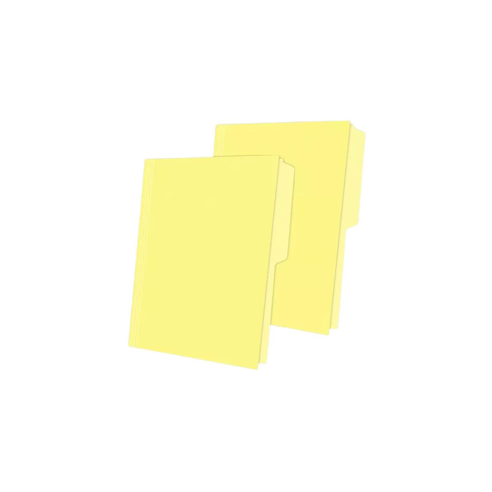 FOLDER PENDAFLEX COLOR AMARILLO TAMAÑO CARTA 1 PAQUETE CON 100 PIEZAS M750 1/2 YEL