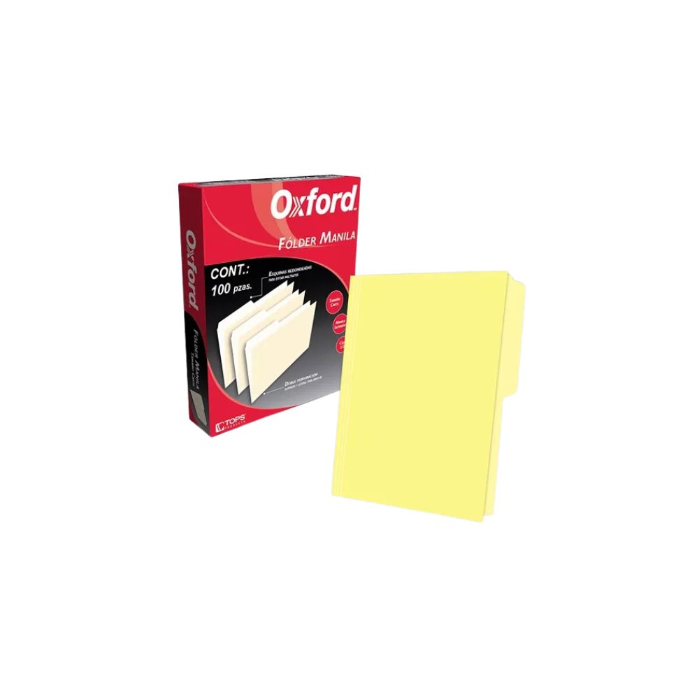FOLDER PENDAFLEX COLOR AMARILLO TAMAÑO CARTA 1 PAQUETE CON 100 PIEZAS M750 1/2 YEL