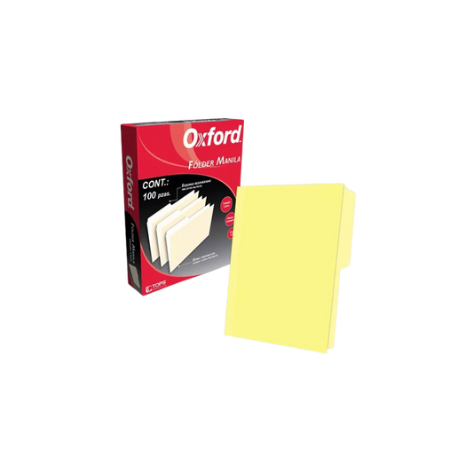 FOLDER PENDAFLEX COLOR AMARILLO TAMAÑO CARTA 1 PAQUETE CON 100 PIEZAS M750 1/2 YEL
