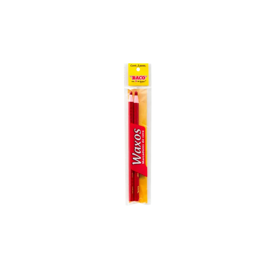 MARCADOR DE CERA ROJO REDONDO BACO 2 PIEZAS PTMRE0008