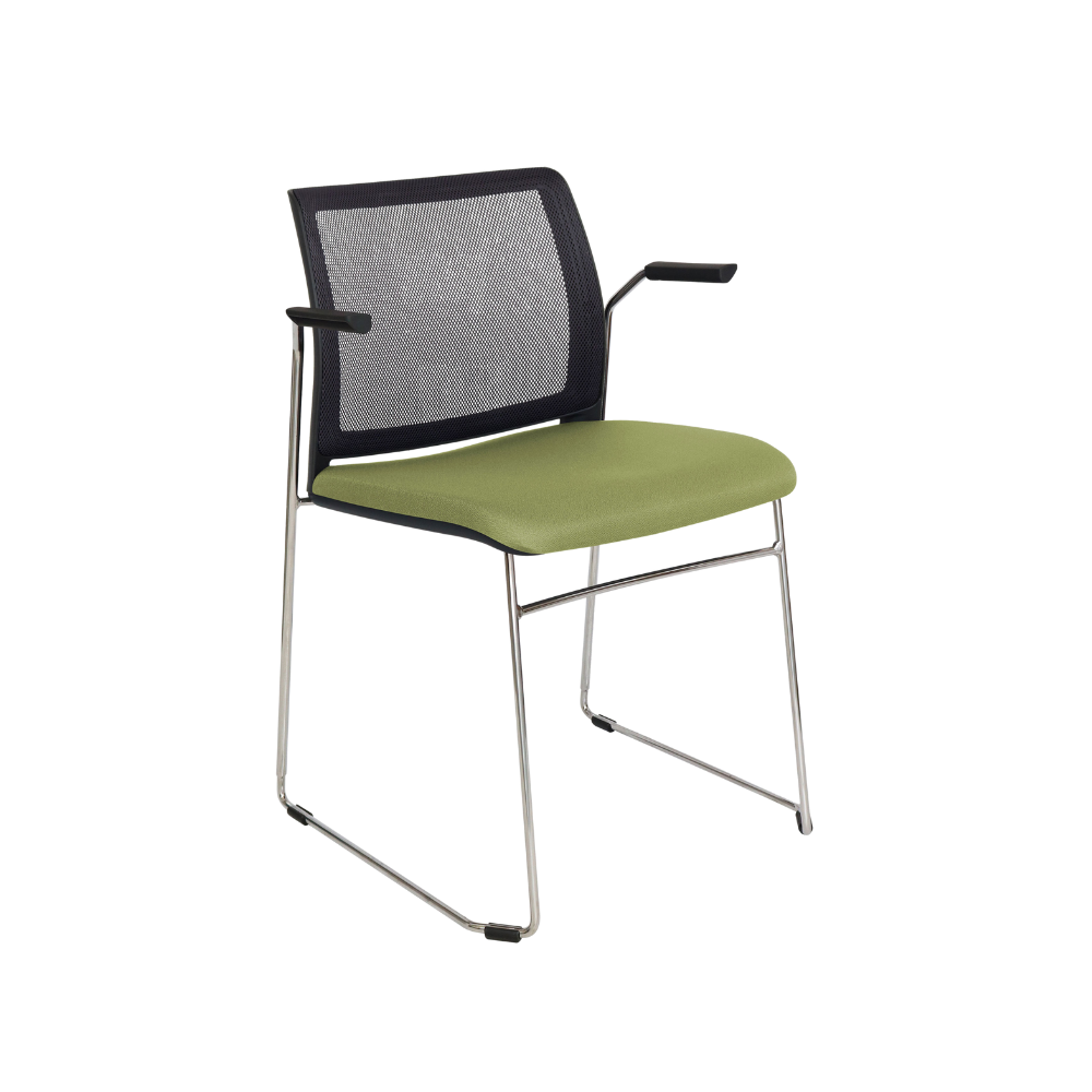 SILLA VISITANTE INTERIOR OFFIHO ALPHA CON BRAZOS OHV-105