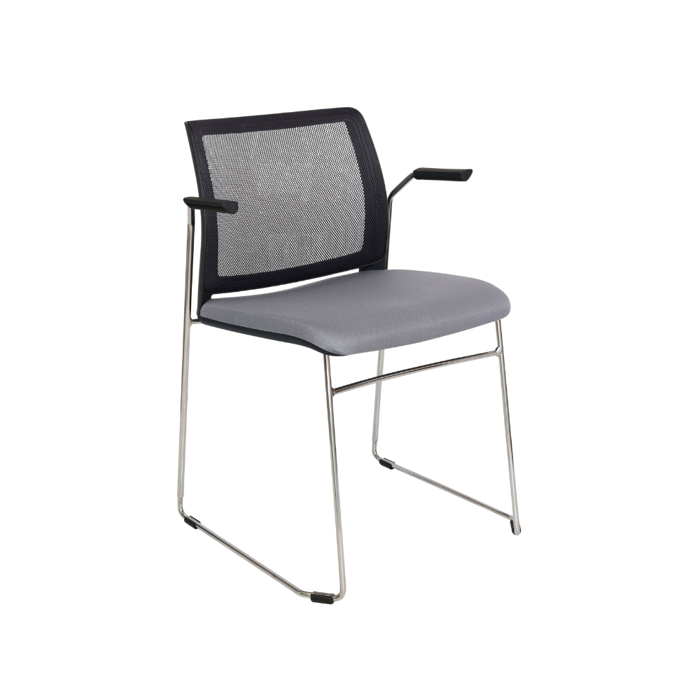 SILLA VISITANTE INTERIOR OFFIHO ALPHA CON BRAZOS OHV-105